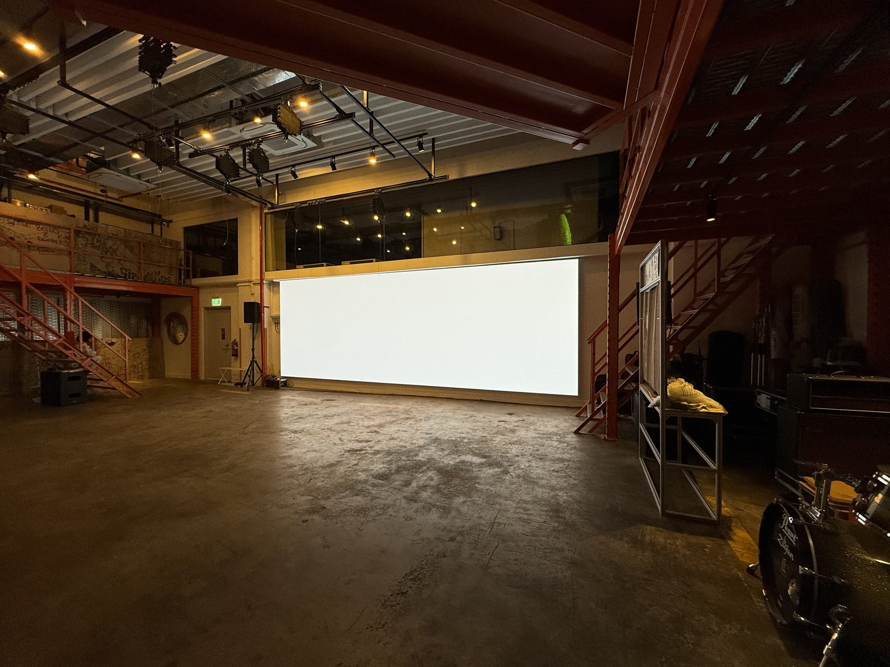 Projection screen on the main floor